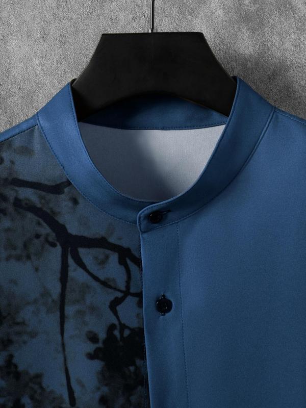 Stylish Floral Print Button-Up Shirt