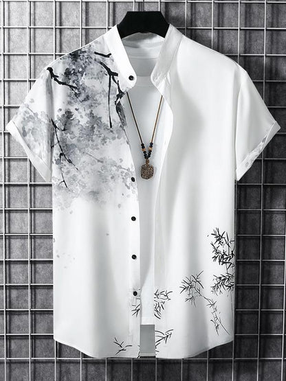 Stylish Floral Print Button-Up Shirt