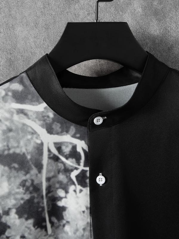 Stylish Floral Print Button-Up Shirt