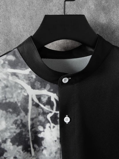 Stylish Floral Print Button-Up Shirt