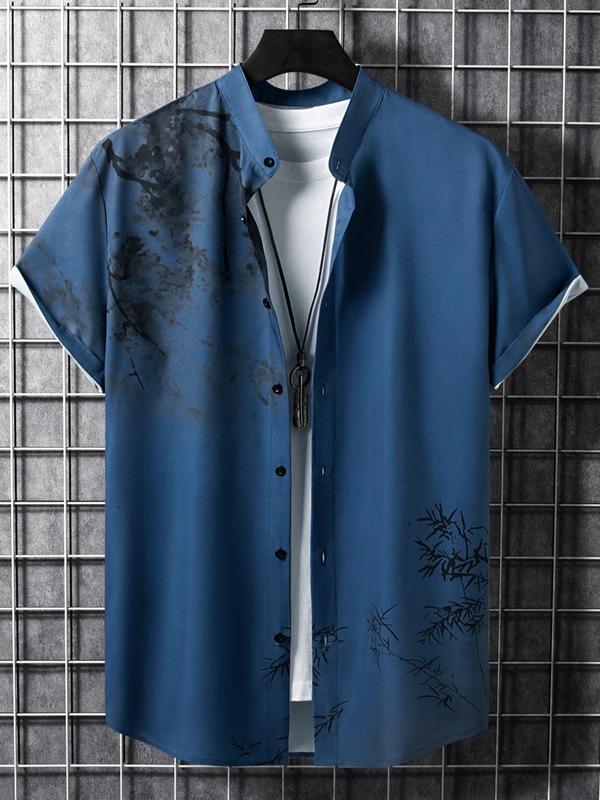 Stylish Floral Print Button-Up Shirt