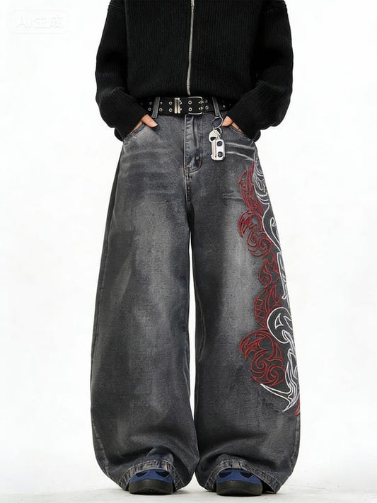 Men's Loose-Fit Wide Leg Jeans