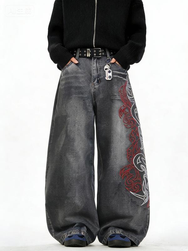 Men's Loose-Fit Wide Leg Jeans - Image 1