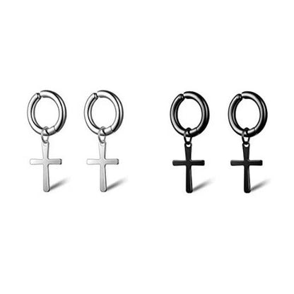Magnetic Non Pierced Earrings Stainless Steel Geometric Design